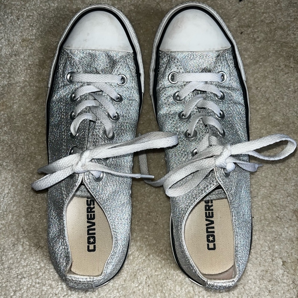Converse all stars silver sparkle